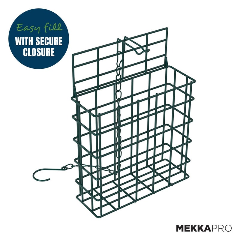 MEKKAPRO Suet Feeder for Outside Hanging with Metal Chain, Single Capacity Suet Holder, Bird Feed Recommended, Bird Feeder Ideal for Clinging Birds, Woodpeckers, Nuthatches (Single) - Image 3